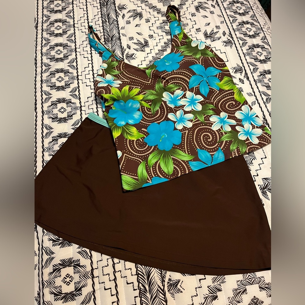 Sweet Tain Hawaiian Floras Tankini Skirt Set Size 10